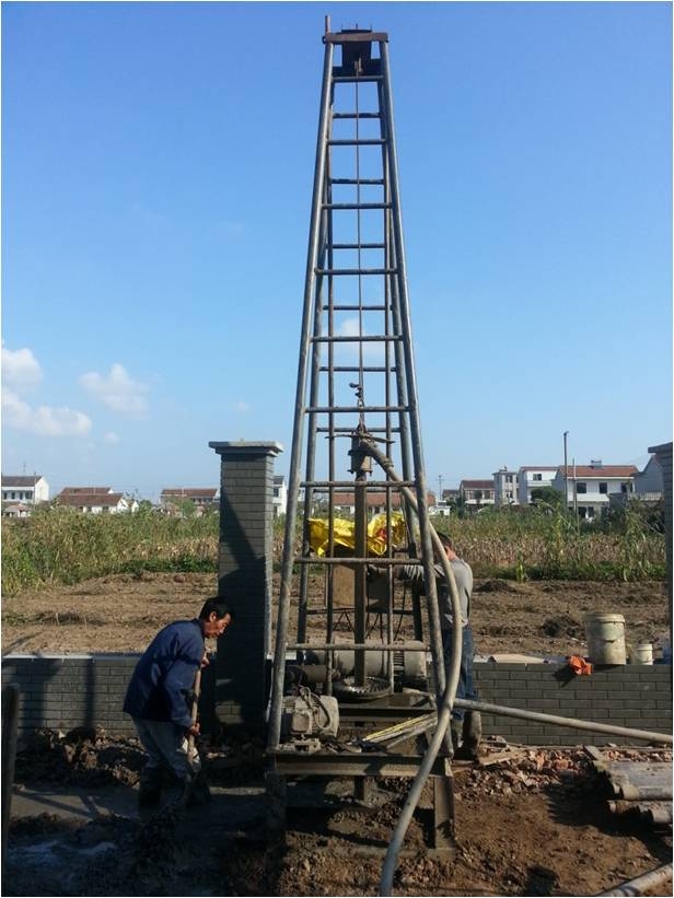 Ground source heat pump system drilling, testing pressure
