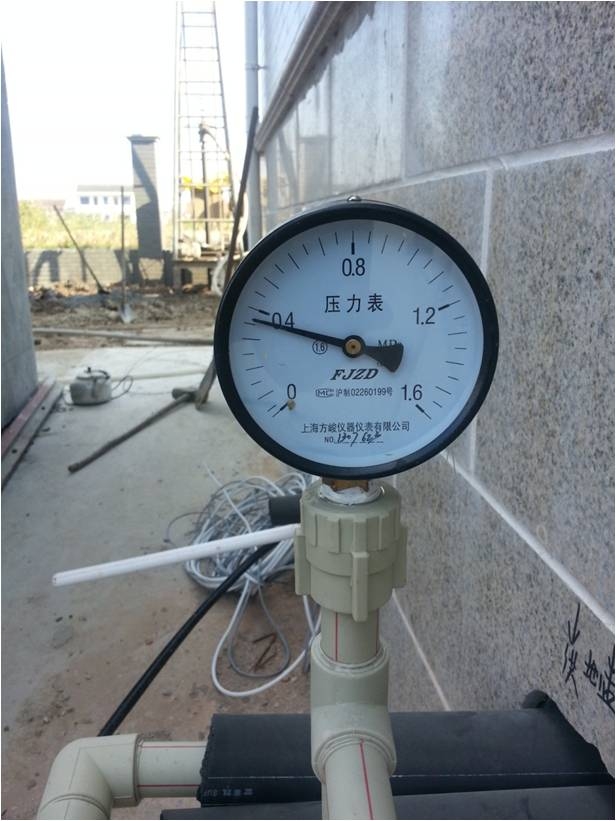 Ground source heat pump system drilling, testing pressure